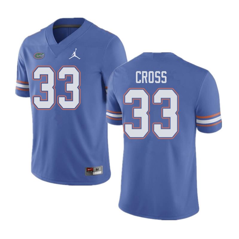 NCAA Florida Gators Daniel Cross Men's #33 Jordan Brand Blue Stitched Authentic College Football Jersey OZX1564SG